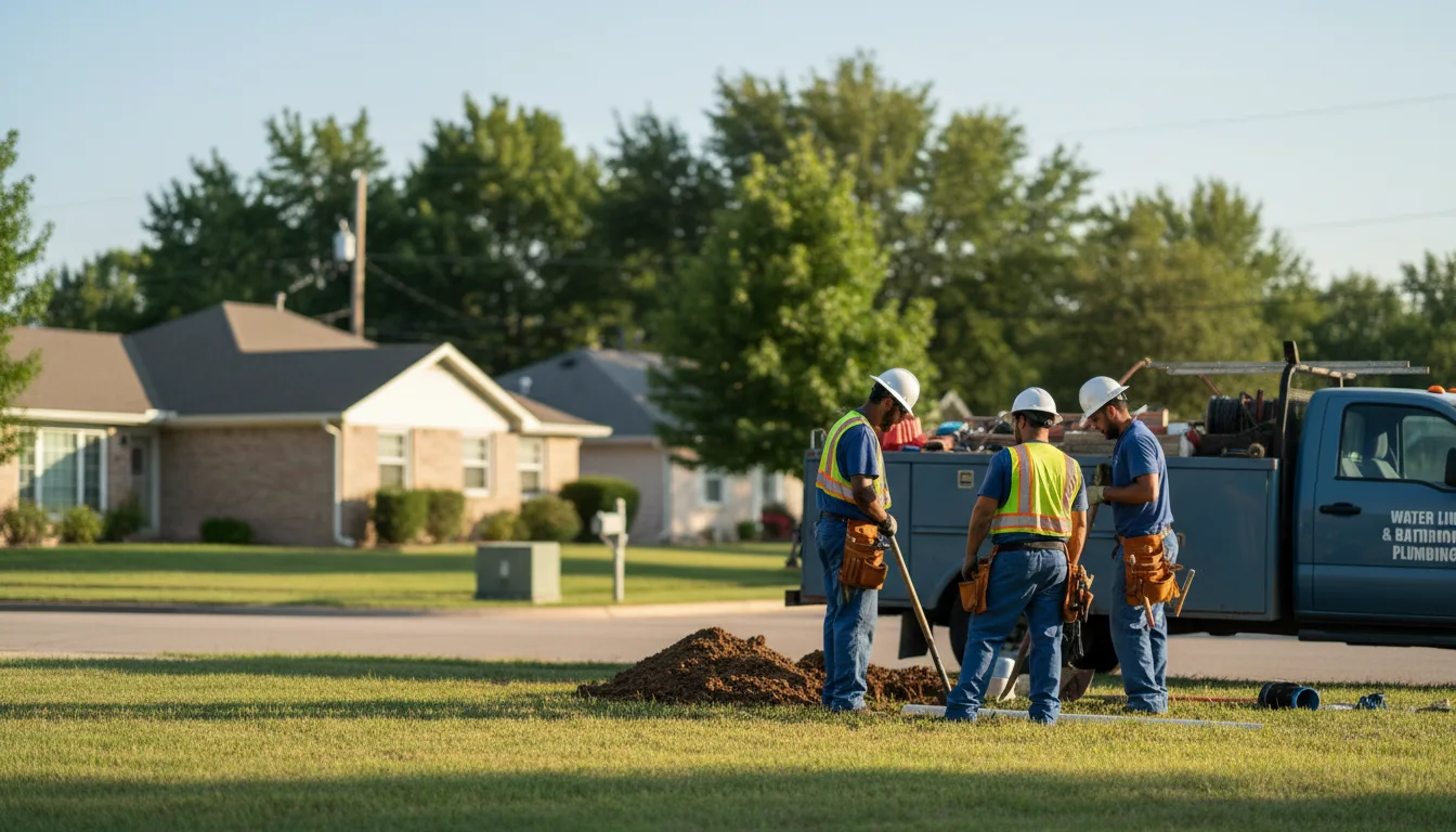 Residential water line and bathroom plumbing service in South Bend, NE